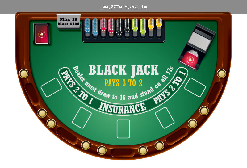 Imagem ilustrativa de uma mesa de blackjack online na 777win Brasil