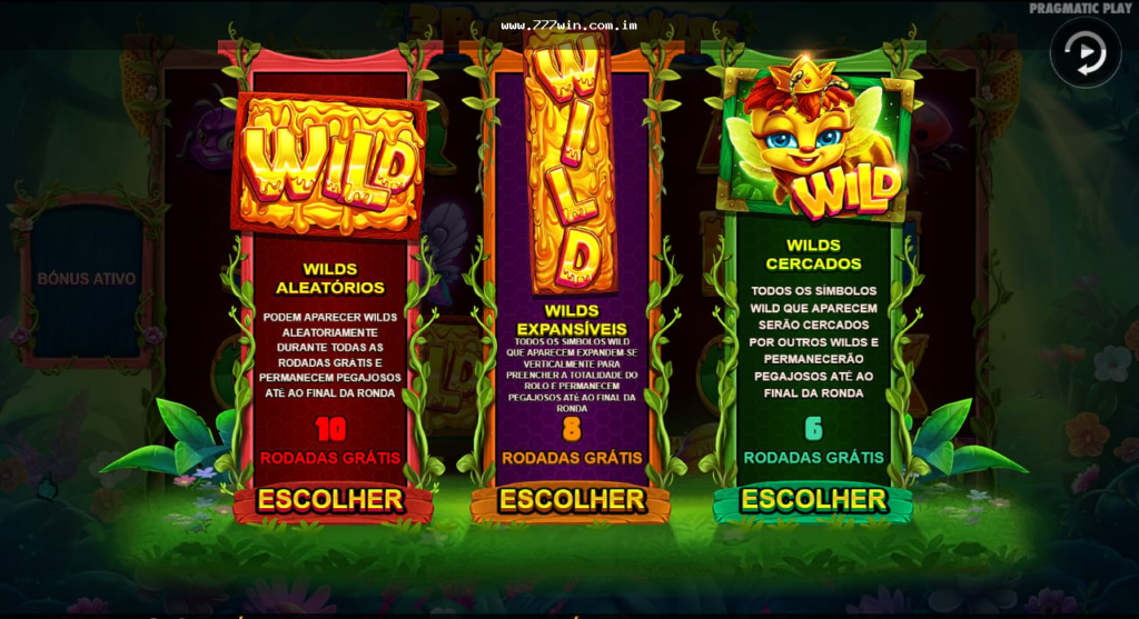 Placeholder: rolos de slot com símbolos wild empilhados na 777win Brasil