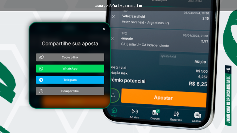 Placeholder: usuário analisando bet levels e bilhete de aposta no sportsbook da 777win Brasil